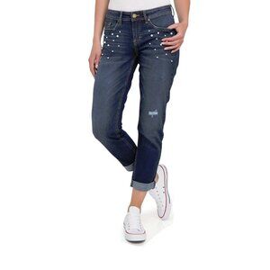 NWT Jordache blue denim pearl skinny boyfriend mid rise jeans, 10